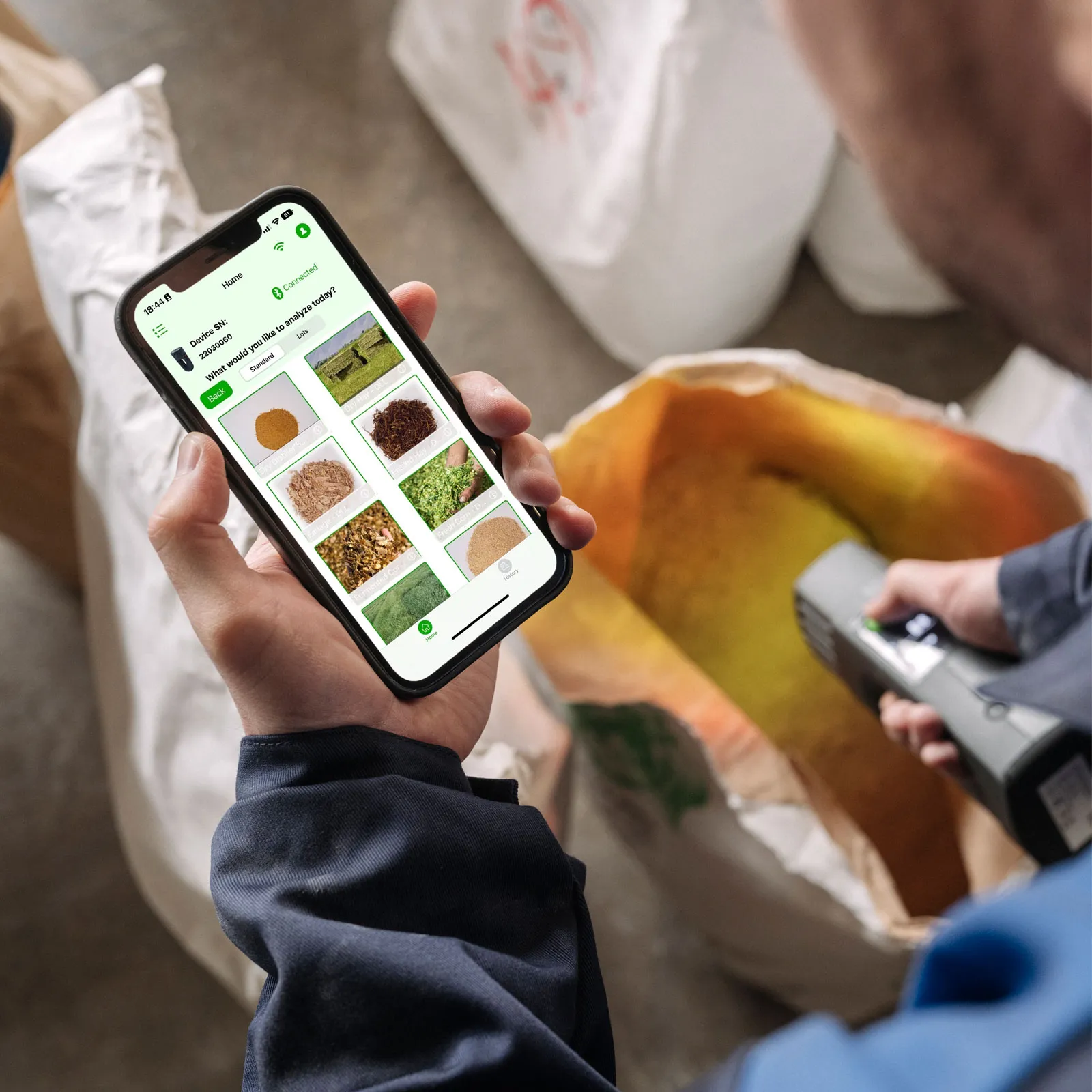 ProxiScout mobile app showing rapid sample analysis and results