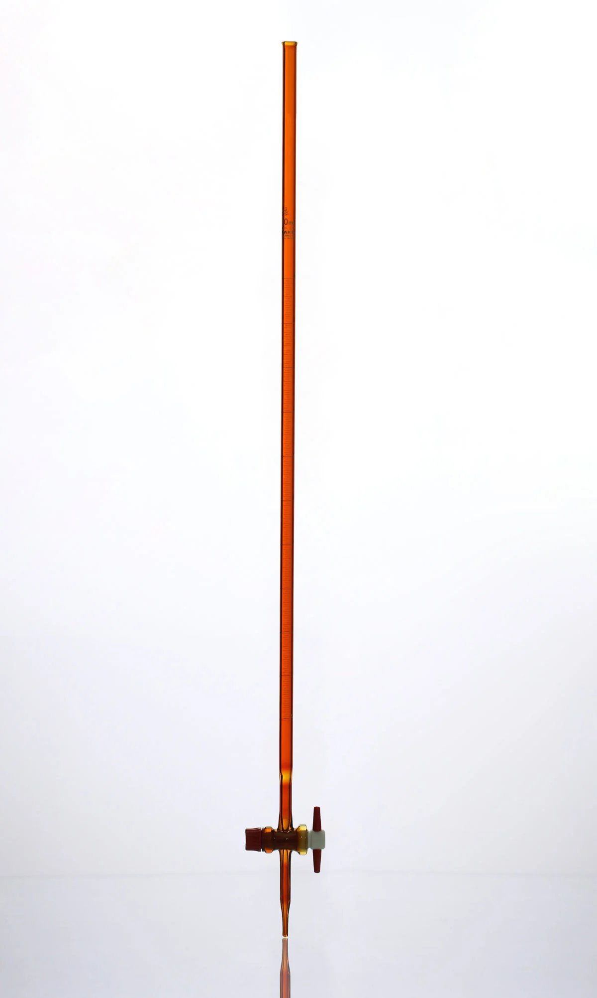 Burette with PTFE Stopcock - Amber Coated